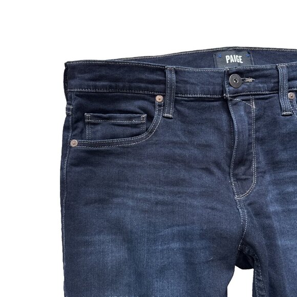 PAIGE jeans womans 34 dark wash, like new, croft, inseam 32, low rise - Picture 4 of 13